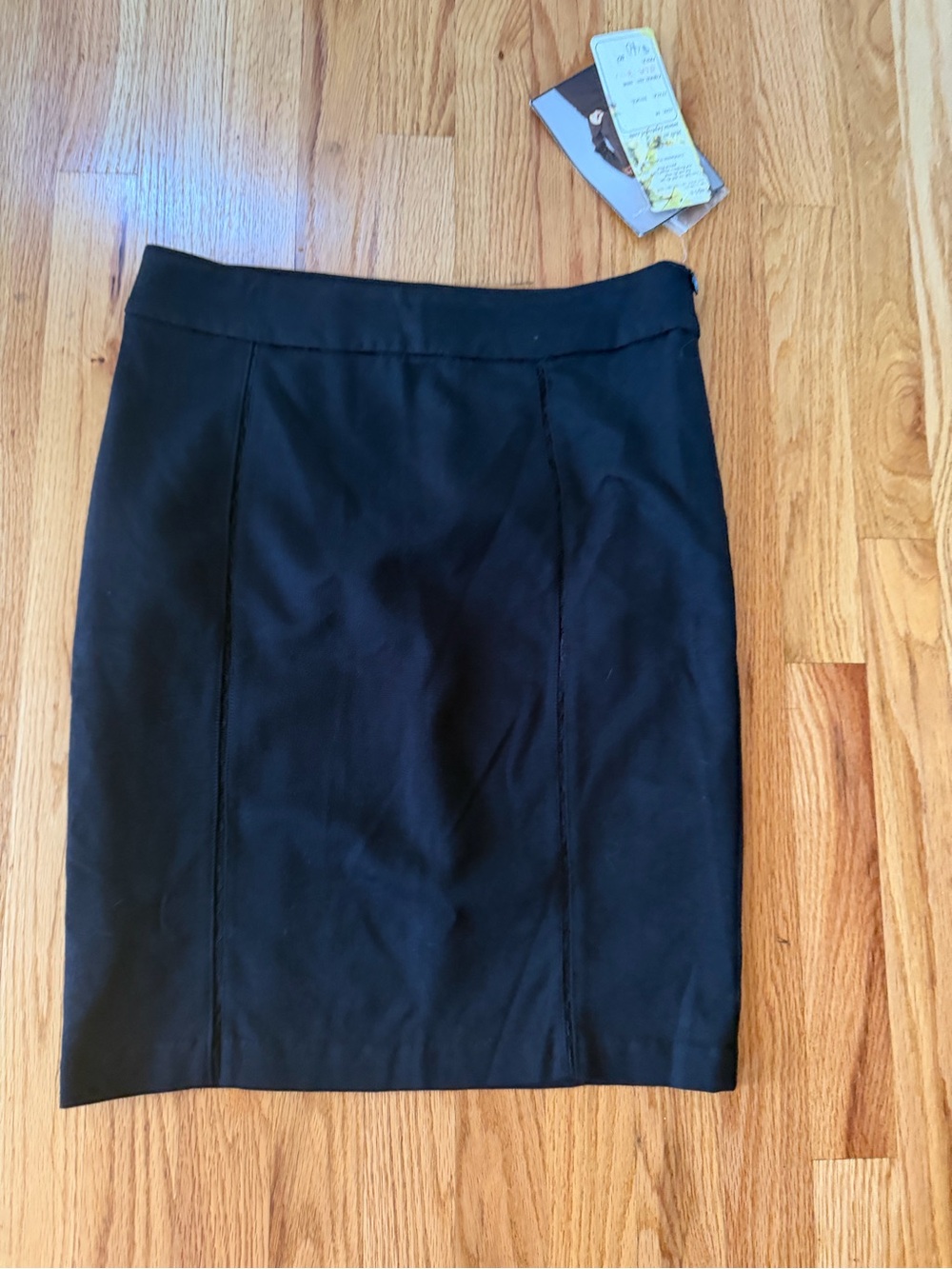 Lapis Black Tailored Pencil Skirt